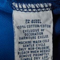 Pre Owned Polo Ralph Lauren Blue Cotton Knit Polo T-Shirt M