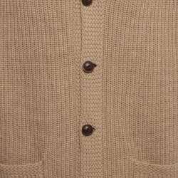 Pre Owned Polo Ralph Lauren Beige Wool and Cashmere Knit Buttoned Cardigan XL