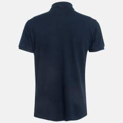 مملوكة مسبقًا Polo Ralph Lauren Dark Blue Cotton Custom Fit Polo T-Shirt M