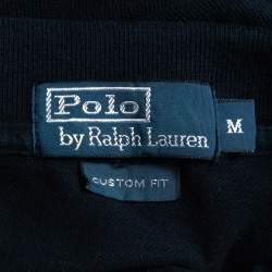 مملوكة مسبقًا Polo Ralph Lauren Dark Blue Cotton Custom Fit Polo T-Shirt M