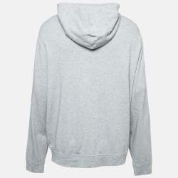 Pre Owned Polo Ralph Lauren Grey Cotton Knit Spa Terry Zipper Hoodie XL