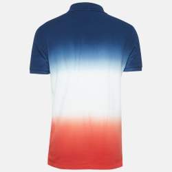 مملوكة مسبقًا Polo Ralph Lauren Multicolor Tie-Dye Ombre Cotton Knit Polo T-Shirt M