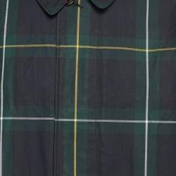 Polo Ralph Lauren Navy Blue/Green Plaid Cotton Beaufort Walking Coat L