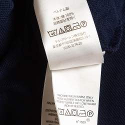 Pre Owned Polo Ralph Lauren Navy Blue Contrast Trim Cotton Pique Polo T-Shirt XXL