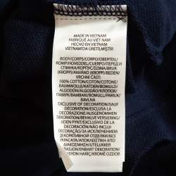 Pre Owned Polo Ralph Lauren Navy Blue Contrast Trim Cotton Pique Polo T-Shirt XXL