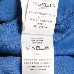 Pre Owned Polo Ralph Lauren Blue Embroidered Cotton Polo T-Shirt S