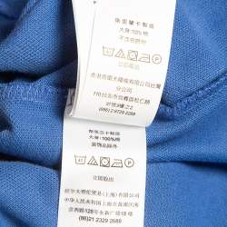 Pre Owned Polo Ralph Lauren Blue Embroidered Cotton Polo T-Shirt S