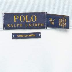 مملوكة مسبقًا Polo Ralph Lauren Light Blue Stretch Mesh Knit Polo T-Shirt XL