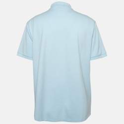 مملوكة مسبقًا Polo Ralph Lauren Light Blue Stretch Mesh Knit Polo T-Shirt XL