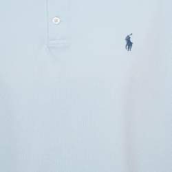 مملوكة مسبقًا Polo Ralph Lauren Light Blue Stretch Mesh Knit Polo T-Shirt XL
