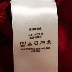 Pre Owned Polo Ralph Lauren Red Cotton Jersey Classic Fit Polo T-Shirt M