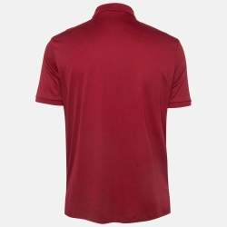 Pre Owned Polo Ralph Lauren Red Cotton Jersey Classic Fit Polo T-Shirt M