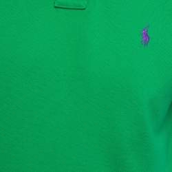 Pre Owned Polo Ralph Lauren Green Cotton Pique Slim Fit Polo T-Shirt L