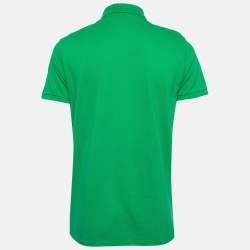 Pre Owned Polo Ralph Lauren Green Cotton Pique Slim Fit Polo T-Shirt L