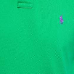 Pre Owned Polo Ralph Lauren Green Cotton Pique Slim Fit Polo T-Shirt L