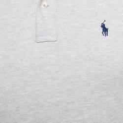 Pre Owned Polo Ralph Lauren Grey Cotton Pique Polo T-Shirt M
