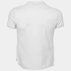 Pre Owned Polo Ralph Lauren Grey Cotton Pique Polo T-Shirt M