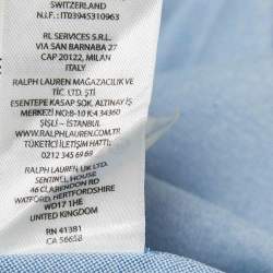 Pre Owned Polo Ralph Lauren Blue Cotton Buttoned Front Shirt S