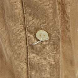 Pre Owned Polo Ralph Lauren Beige Linen Slim Fit Buttoned Front Shirt S