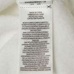 Pre Owned Polo Ralph Lauren White Logo Embroidered Knit Sweatshirt L