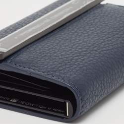 Porsche Design x Secrid Navy Blue Leather Trifold Wallet