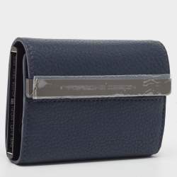 Porsche Design x Secrid Navy Blue Leather Trifold Wallet