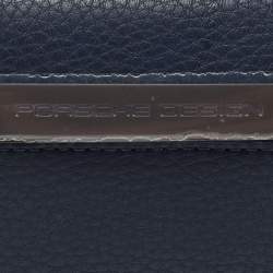 Porsche Design x Secrid Navy Blue Leather Trifold Wallet