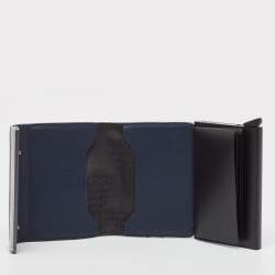 Porsche Design x Secrid Navy Blue Leather Trifold Wallet