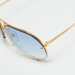 Pre Owned Porsche Design Gold Tone/Blue Gradient P'8478 Aviator Sunglasses