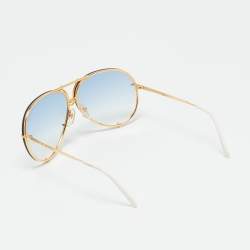 Pre Owned Porsche Design Gold Tone/Blue Gradient P'8478 Aviator Sunglasses