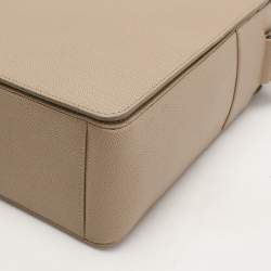 Porsche Design Beige Leather Flap Messenger Bag