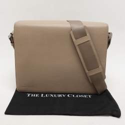Porsche Design Beige Leather Flap Messenger Bag