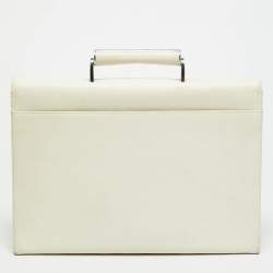 Pre Owned Porsche Design P.2000 French Classic 3.0 Off White Leather Briefcase