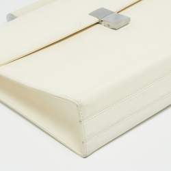 Pre Owned Porsche Design P.2000 French Classic 3.0 Off White Leather Briefcase