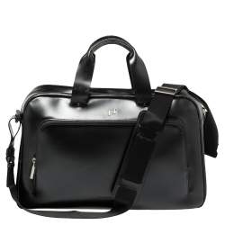Pre Owned Porsche Design Black Leather Business Briefcase Bag