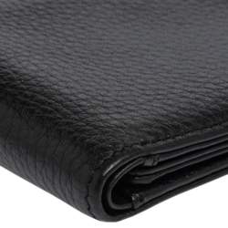 Pre Owned Porsche Design Black Grained Leather P3300 Bifold Wallet