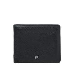 Pre Owned Porsche Design Navy Blue Grained Leather Bifold Wallet