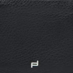 Pre Owned Porsche Design Navy Blue Grained Leather Bifold Wallet