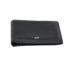 Pre Owned Porsche Design Navy Blue Grained Leather Bifold Wallet