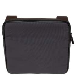مملوكة مسبقًا Porche Design Dark Grey Nylon Flap Messenger Bag
