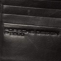 Pre Owned Porsche Design Black Logo Embossed Leather Bifold Wallet