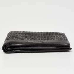 Pre Owned Porsche Design Black Logo Embossed Leather Bifold Wallet