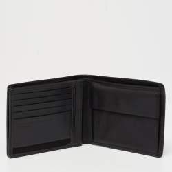 Pre Owned Porsche Design Black Logo Embossed Leather Bifold Wallet