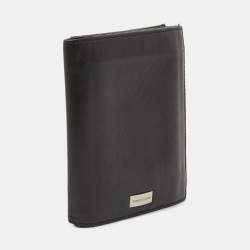 Porsche Design Black Leather Logo Plaque Tri-Fold Wallet
