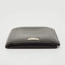 Porsche Design Black Leather Logo Plaque Tri-Fold Wallet
