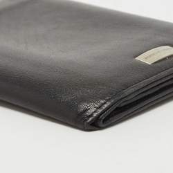 Porsche Design Black Leather Logo Plaque Tri-Fold Wallet