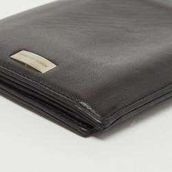 Porsche Design Black Leather Logo Plaque Tri-Fold Wallet