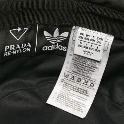 Pre Owned Prada X Adidas Black Logo Applique Re-Nylon Bucket Hat 