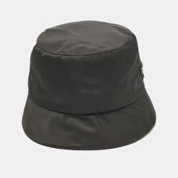 Pre Owned Prada X Adidas Black Logo Applique Re-Nylon Bucket Hat 
