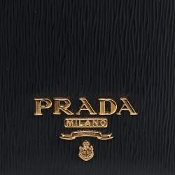 Prada Black Vitello Move Leather Badge Holder